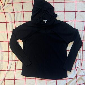 White Birch Charcoal Ribbed Hoodie